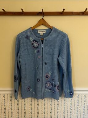 VINTAGE Appleseed’s Embroidered Floral Cardigan Sweater